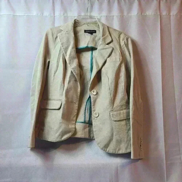 Vintage Margaret Francis Tan Cotton Blazer Jacket Women's Size 8 - Picture 2 of 4